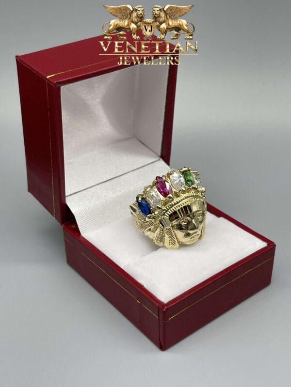 10KT Gold Indian Chief Head Ring - VJ Diamond