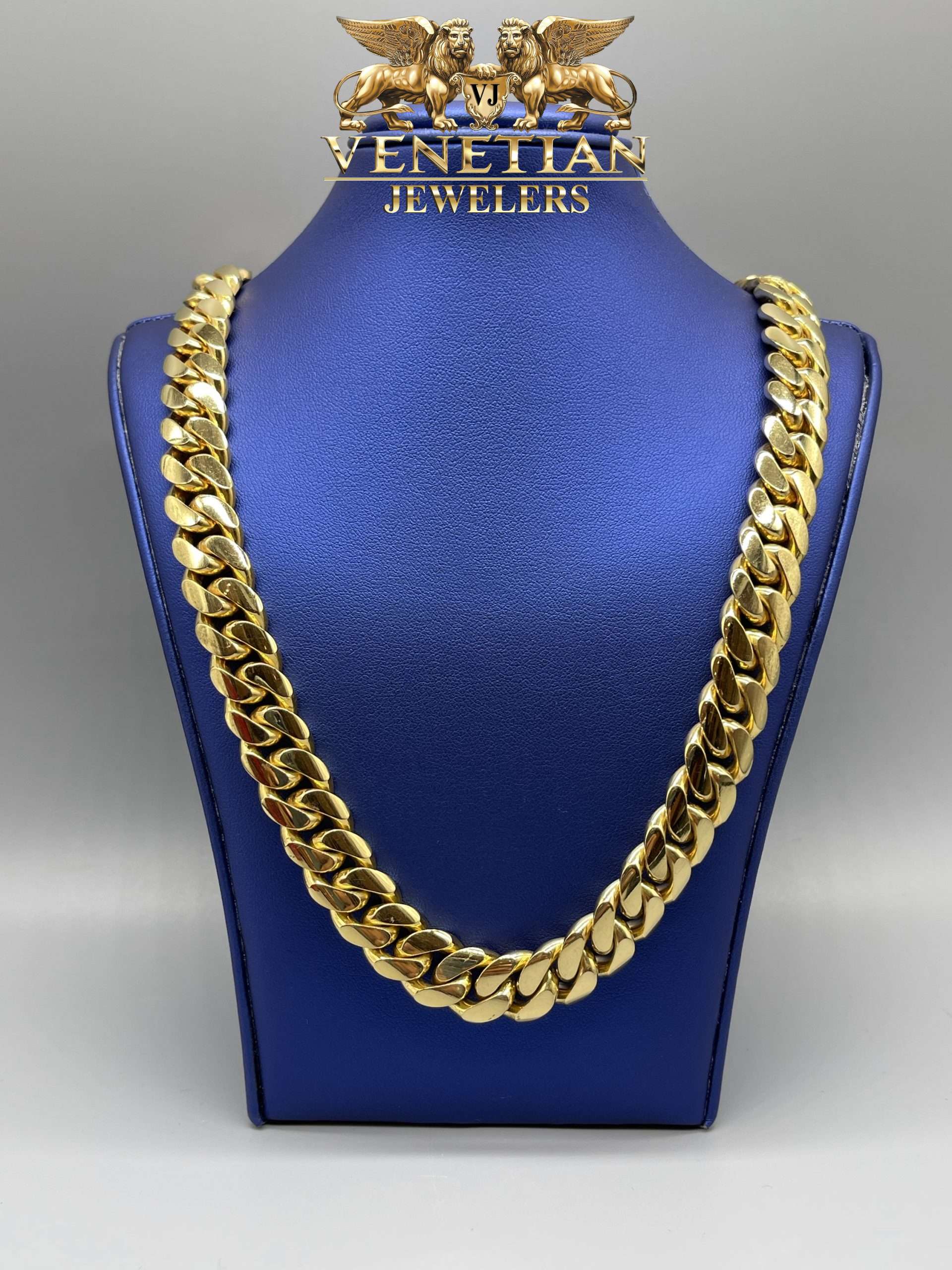 10KT 13MM “22 Inches Solid Cuban Necklace