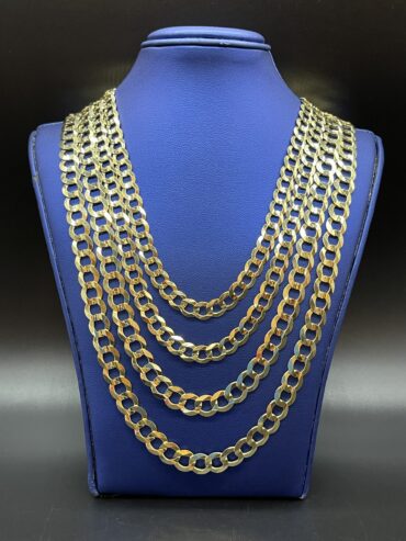10Kt Solid Gold CurbLink Necklace - 26” 9MM
