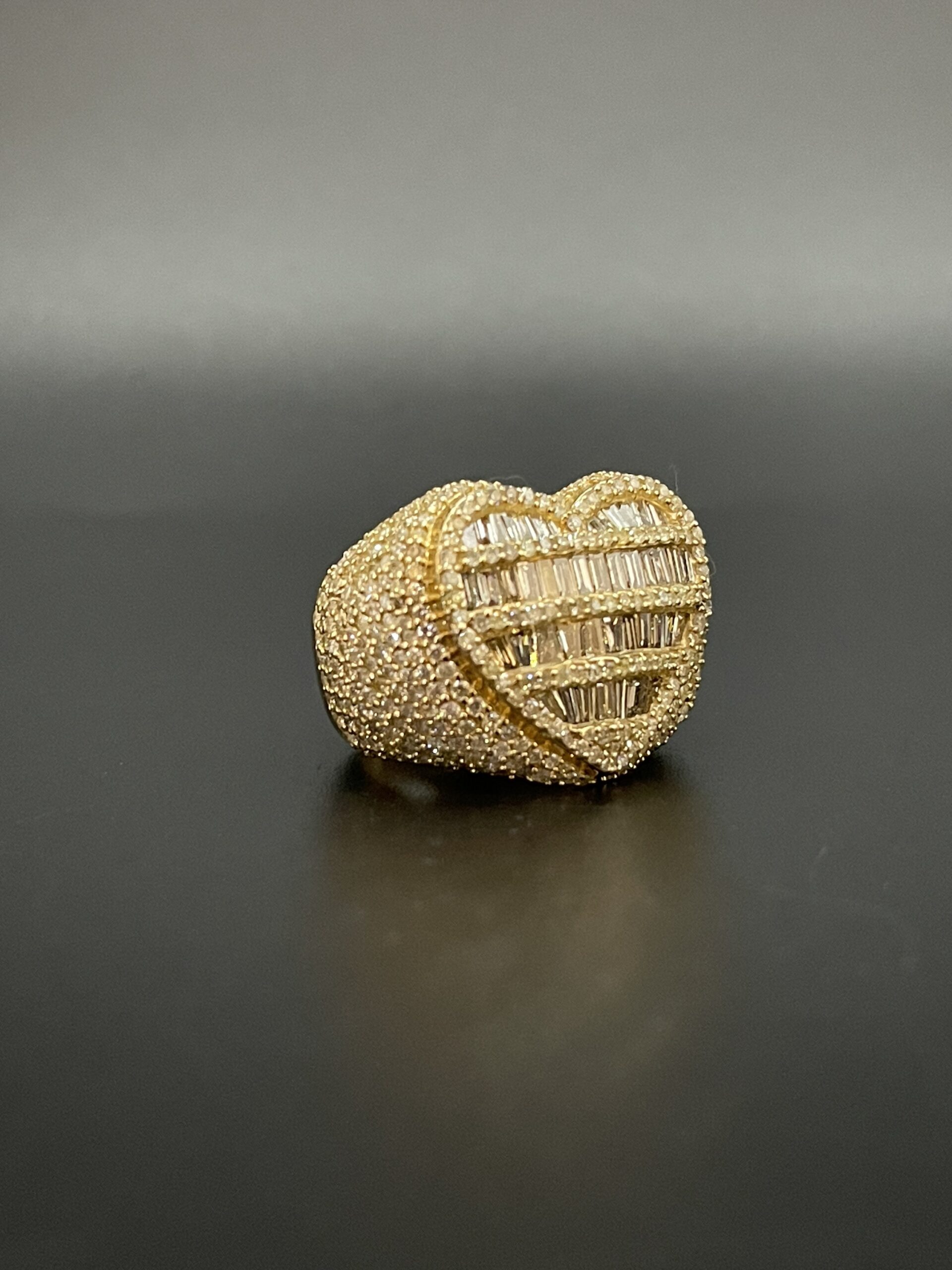 10KT Gold 3.75CT Baguette Diamond Heart Ring – VJ Diamond Sanford Orlando