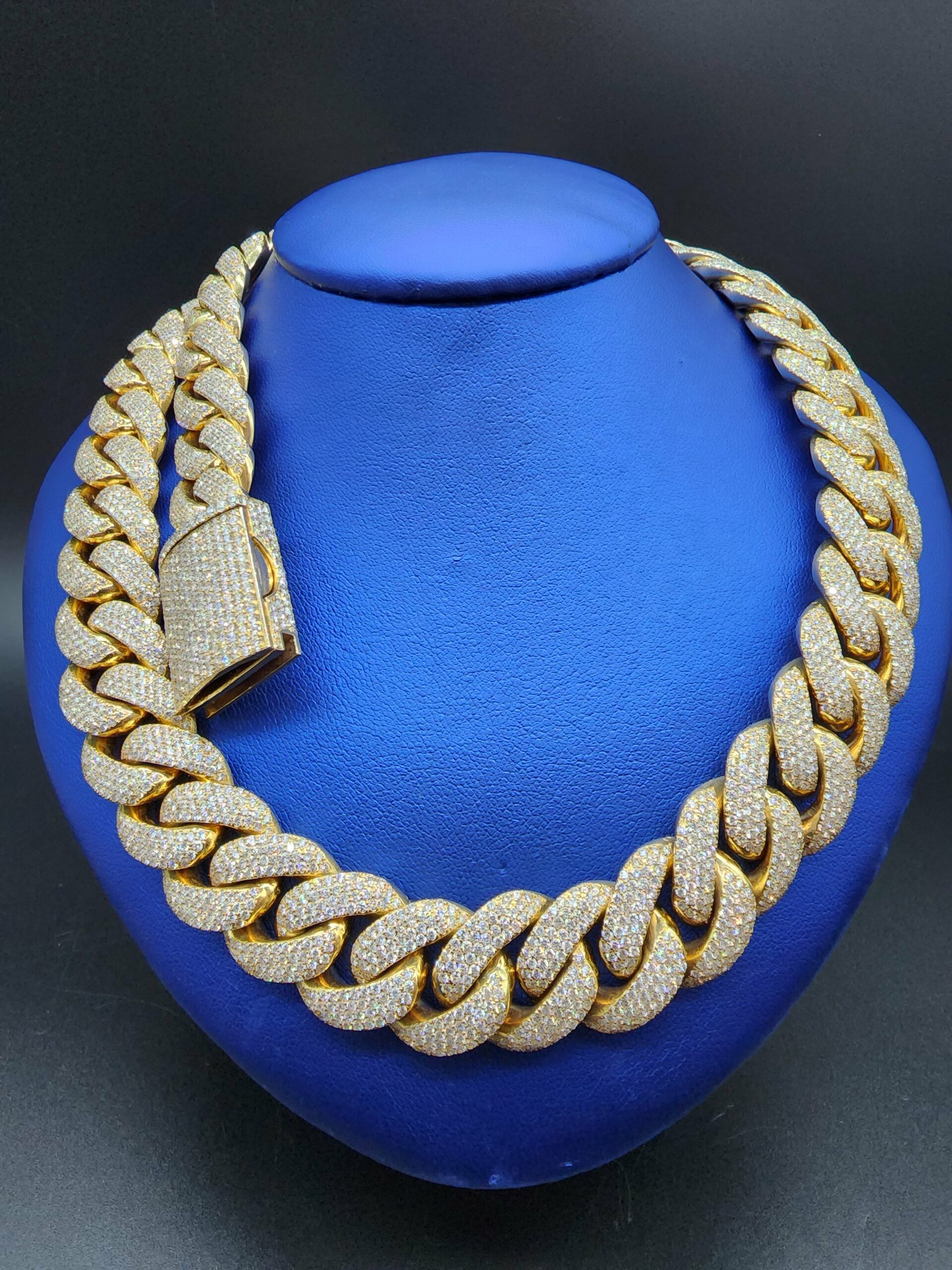 10kt Gold 47.17CT Diamond Custom Cuban Necklace