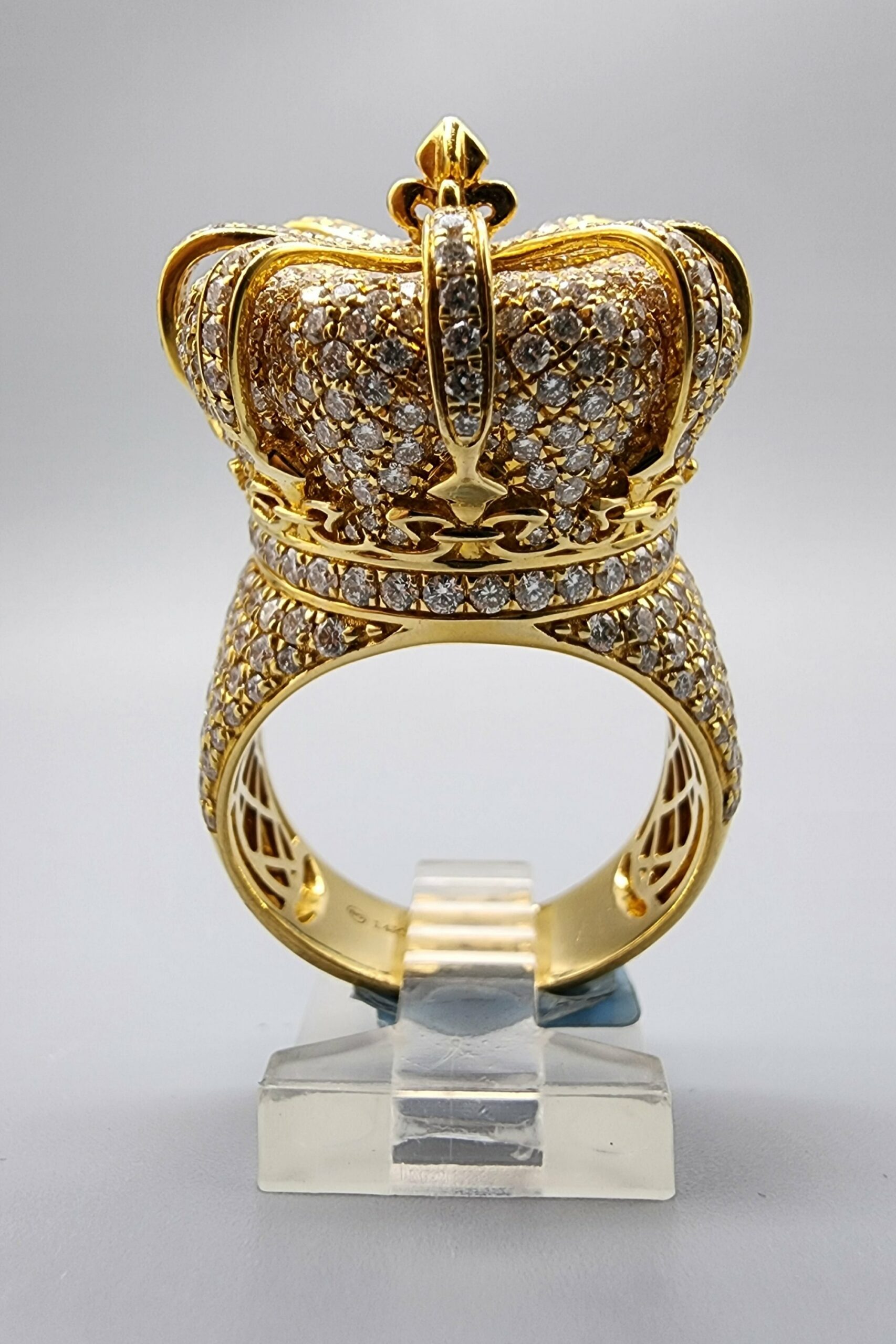 Diamond With Sapphire Recreated Tupac Crown Ring 69130: buy online in NYC.  Best price at TRAXNYC.