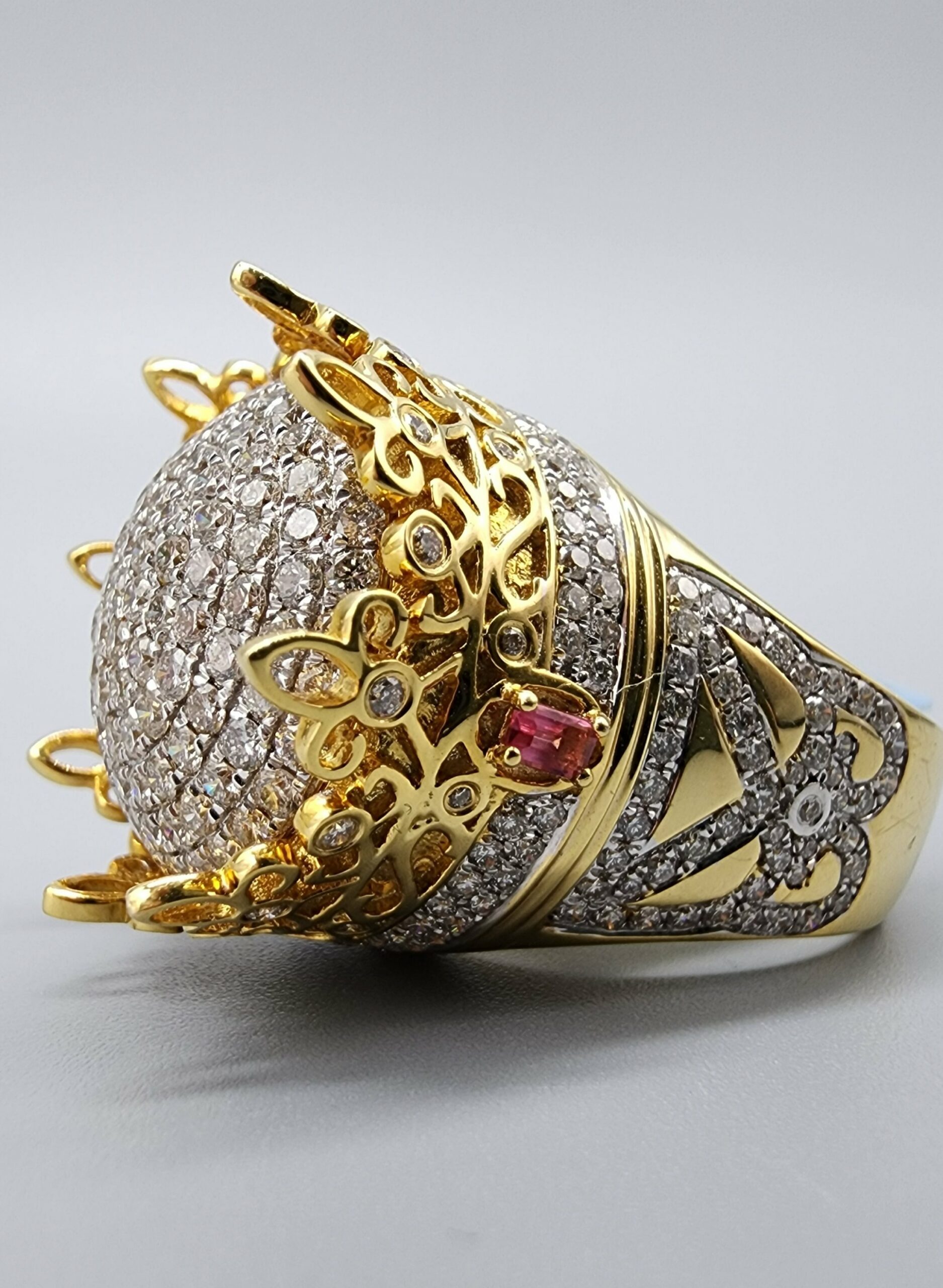 Mens Gold Crown Ring | Templar Cross