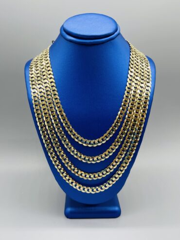 14KT Gold 5.5MM Solid CurbLink Necklace - 22”