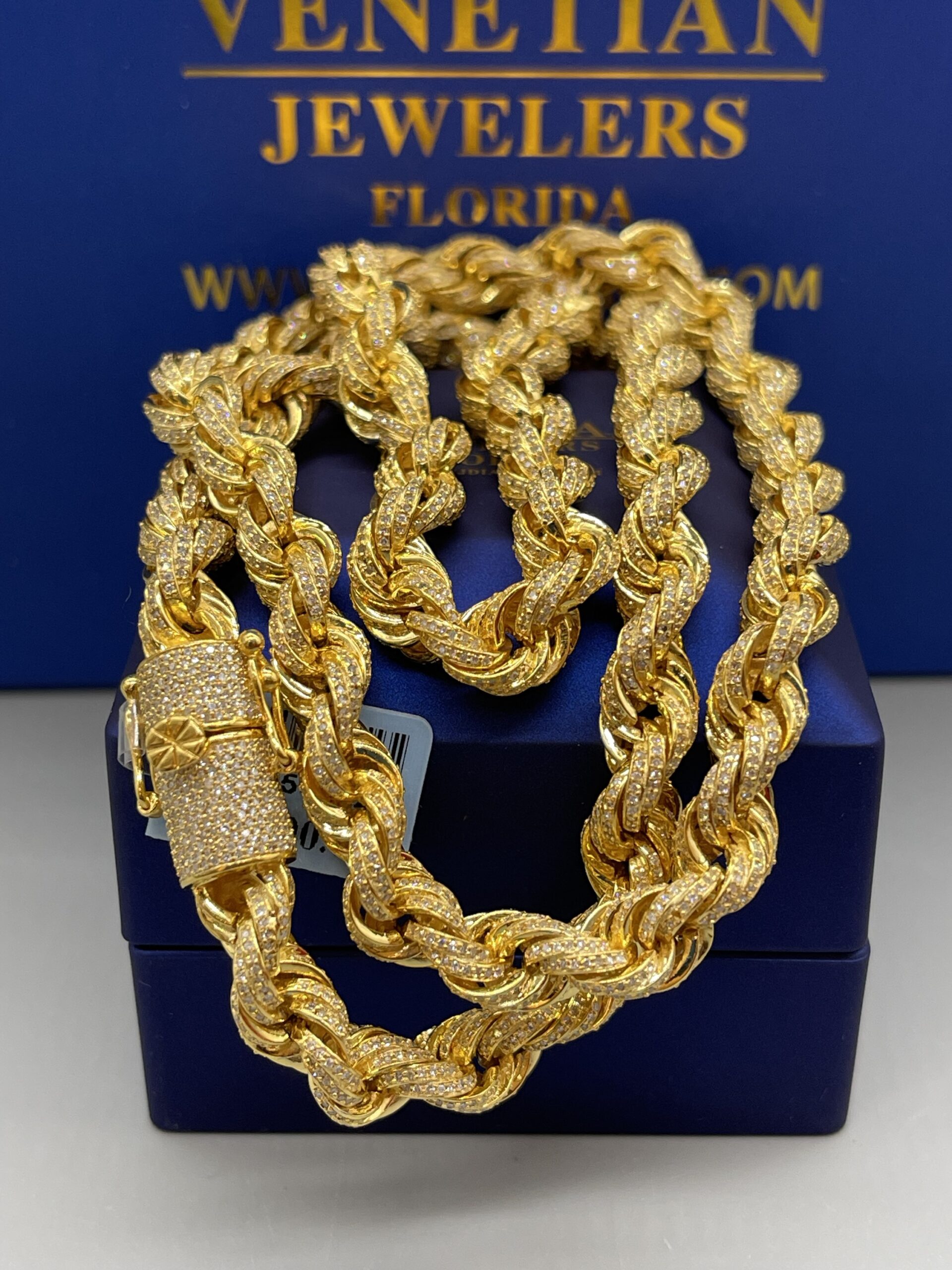 10KT Gold 26CTW Diamond 10MM Rope Necklace – VJ Diamond Sanford Orlando