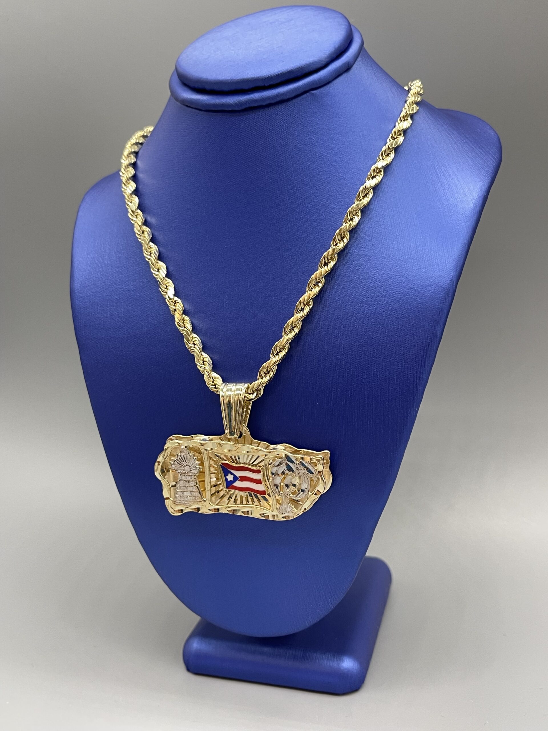 Heart Puerto Rico Map Pendant Necklaces Gold– Lavishluxxshop