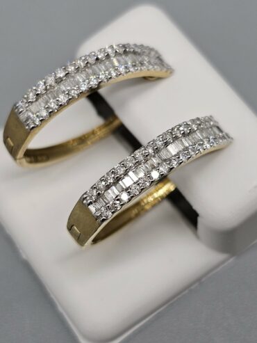 10KT Gold 0.98CT Diamond Hoop Earrings