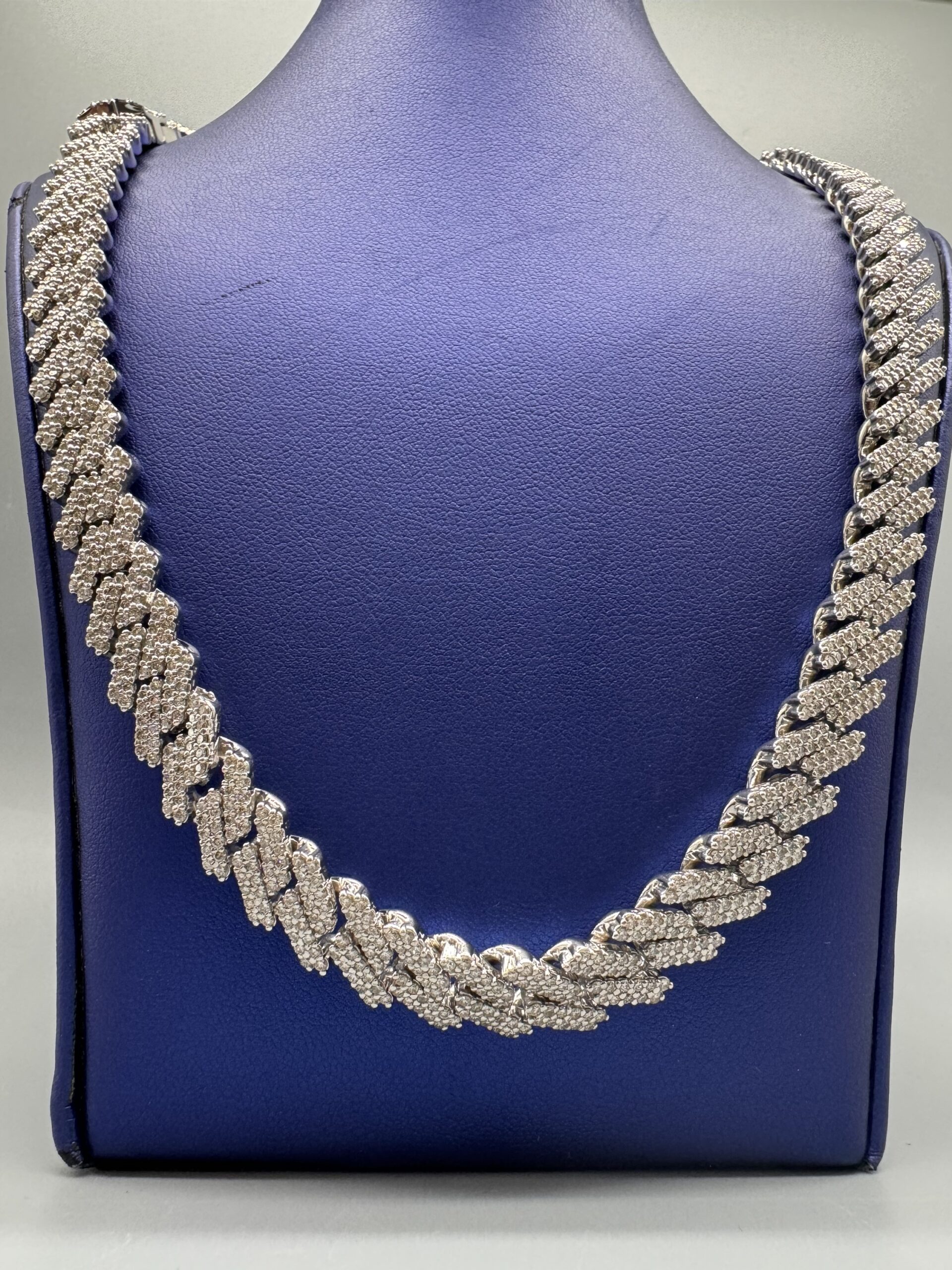 10KT W/Gold 18.00CT Diamond Cuban Necklace – VJ Diamond Sanford Orlando