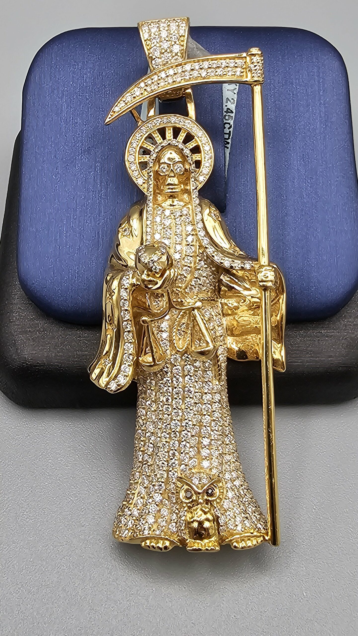 thumbnail image 2 of 14K Solid Yellow Gold Santa Muerte / Grim Reaper Pendant - Alex And Elsa PT01159 2 of 6