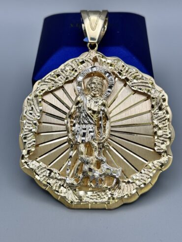 10KT Gold Solid St.Lazaro Pendant