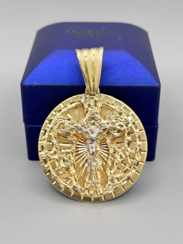 10KT Gold Solid  House Cross Pendant