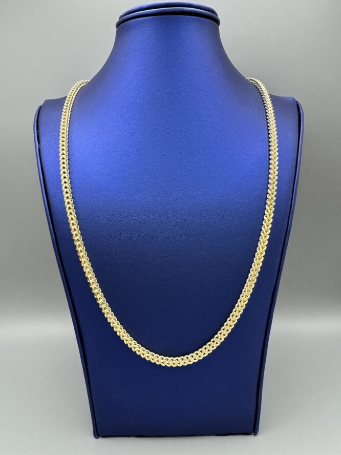 14KT Gold 4MM 22” Franco Necklace VJ Diamond Orlando